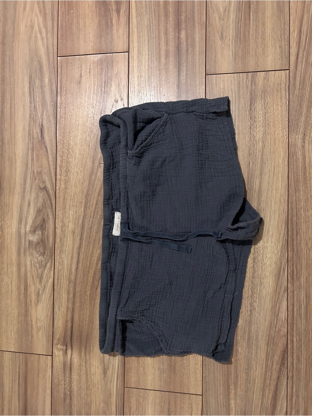 O'Neill Low Rise Charcoal Gray Gauze Drawstring Shorts